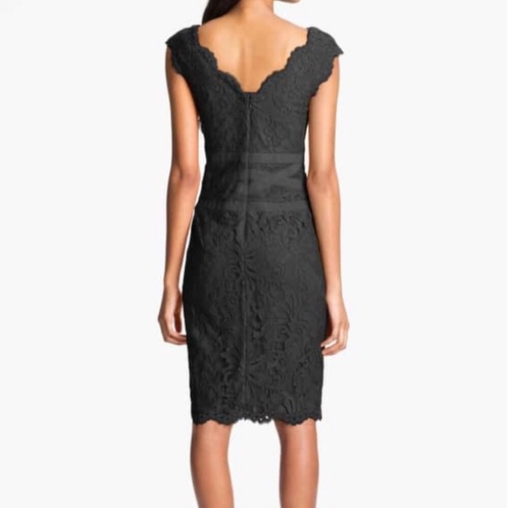 Tadashi Shoji Embroidered Lace Sheath formal Dress - Picture 2 of 4